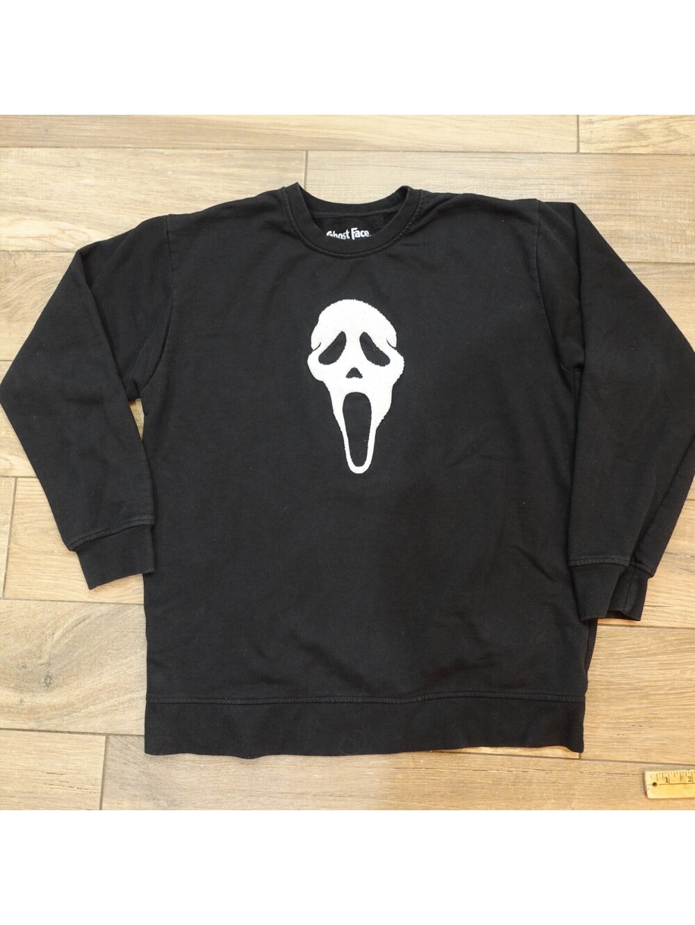 Scream Ghost Face sz L Large Sweatshirt Icon of Halloween Embroidered Horror top